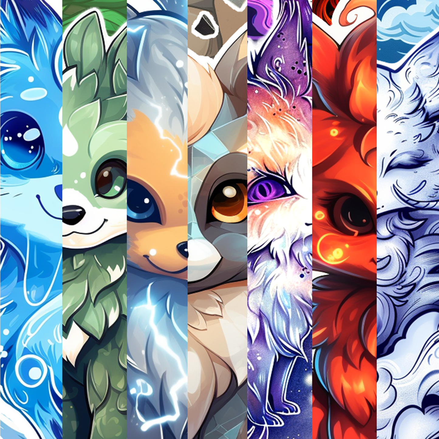 Air Fox Sticker - Elemental Foxes Series